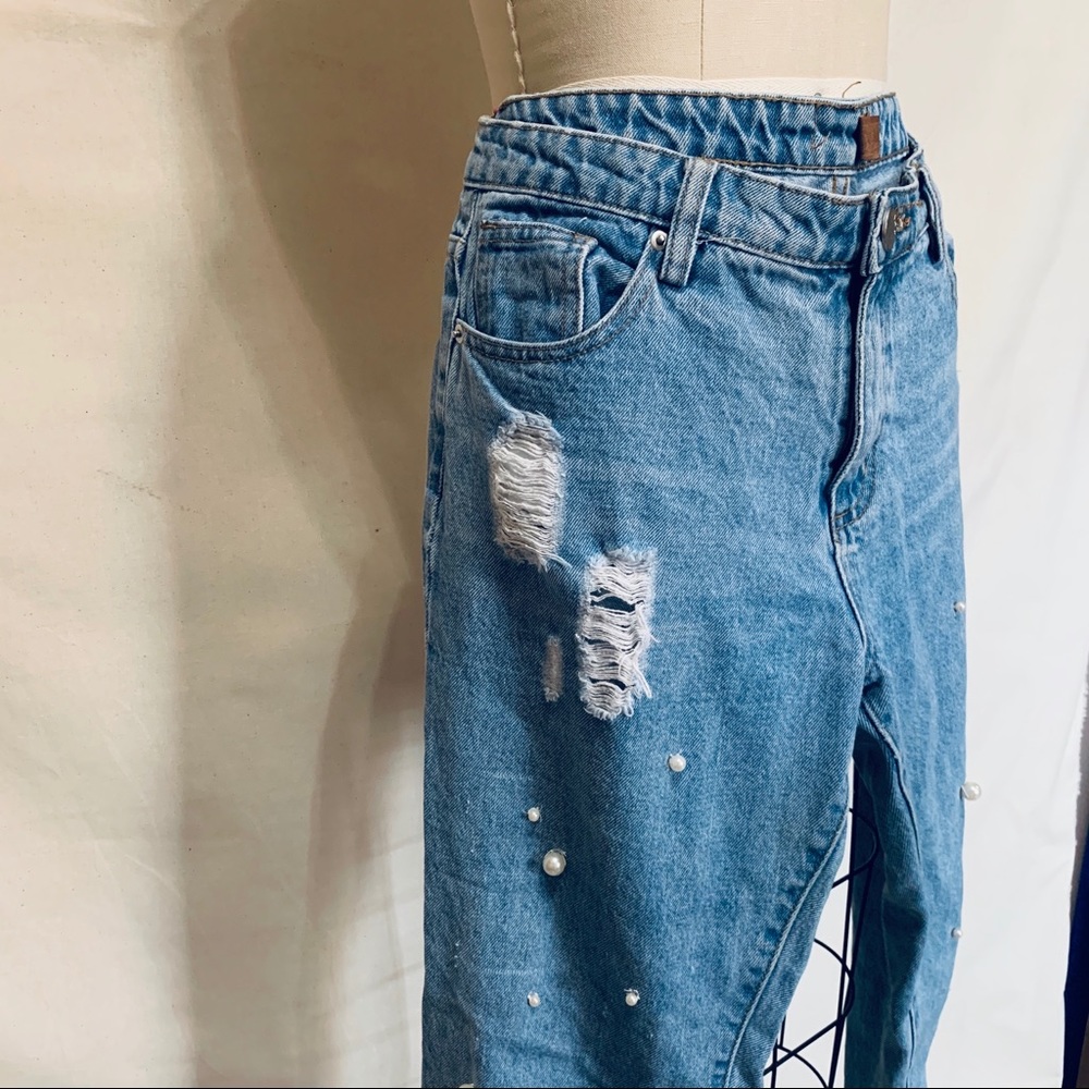 POL Pearl Embellished Jeans